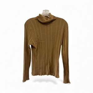 Worthington Gold and Silver Ribbed Knit turtlenecks